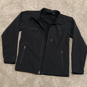 Swiss Tech Black Jacket with Red Logo Accent